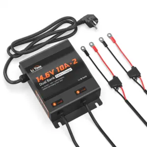 12V 10A dubbele acculader lithium