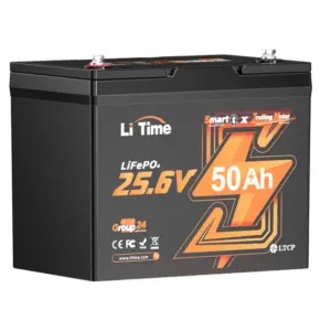 LiTime 24V 50Ah LiFePO4 Accu met Bluetooth